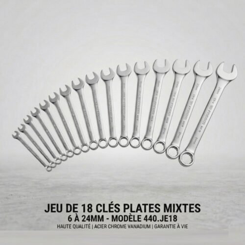 Jeu de 18 clés plates mixtes de 6 à 24mm | 440.JE18
