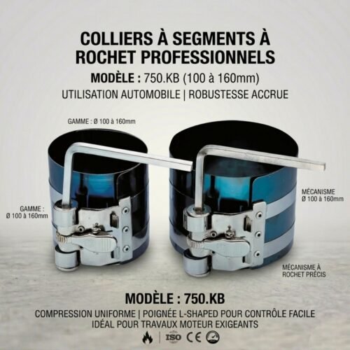 Colliers à segments à rochet 100 à 160mm | 750.KB