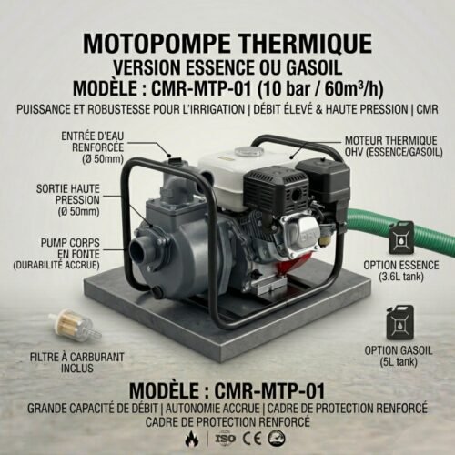motopompe thermique à éssence ou à gasoil