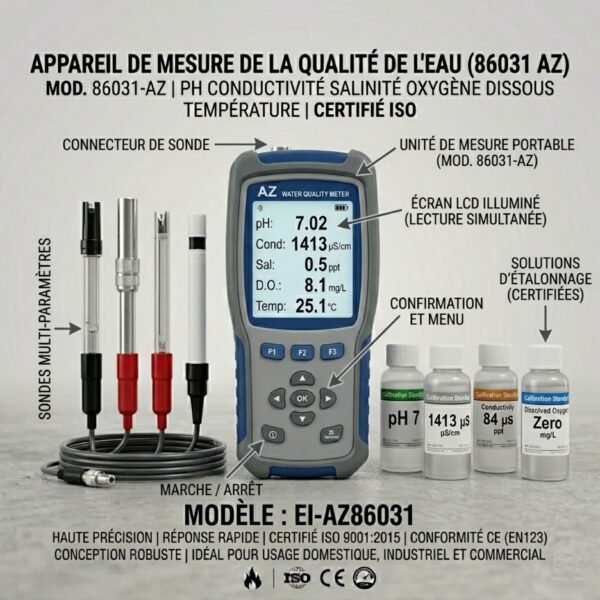 86031 AZ Water Quality meter PH Conductivity SalinityDissolvedoxygenTemperate