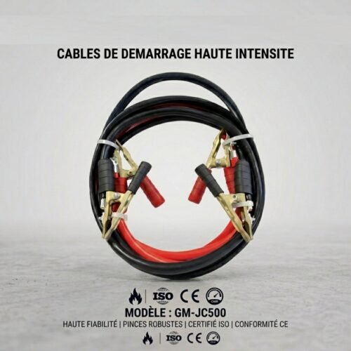 Câble de démarrage 500 Ampères 2x3 mètres 25 mm² OUTILAND