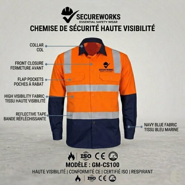 Chemise manches longues bicolore HV