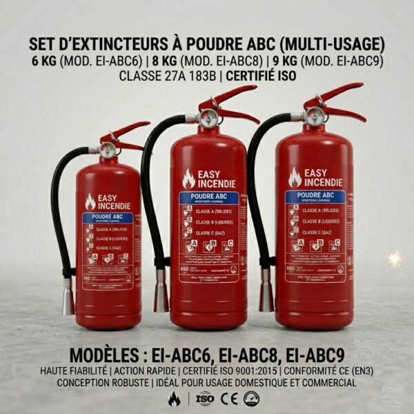 6, 8, 9 kg ABC poudre 27A 183B feu classe ISO extincteur