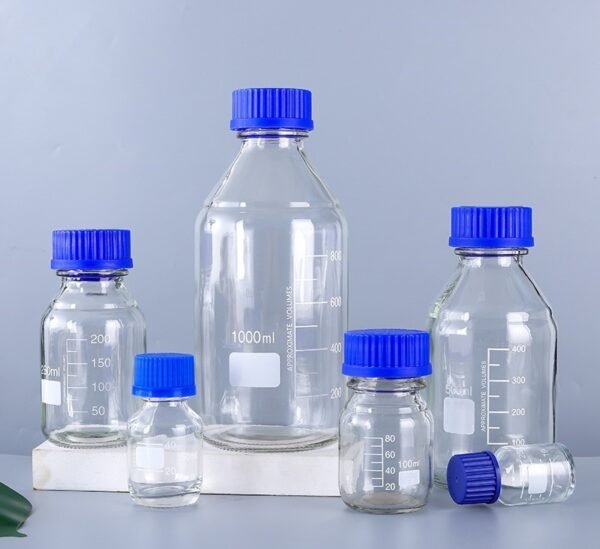 Bouteille de verrerie de laboratoire de haute qualité pour bouteille de réactif chimique en verre Borosilicate