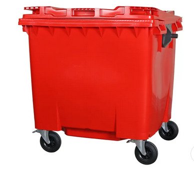 POUBELLE A DECHETS DE 660 LITRES-ROUGE