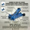 Cric rouleur camion poids lourd hydro-pneumatique 20 – 40 T 2 étages 2 étages MW Tools HPK2040Lde la marque MW Tools