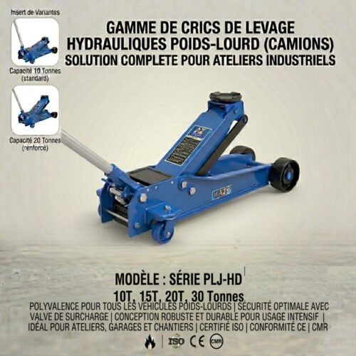 Cric rouleur camion poids lourd hydro-pneumatique 20 – 40 T 2 étages 2 étages MW Tools HPK2040Lde la marque MW Tools